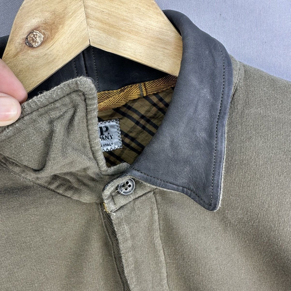 C.P. Company Vintage C.P Company Leather Collar L/S Shirt Size US M / EU 48-50 / 2 - 4 Thumbnail