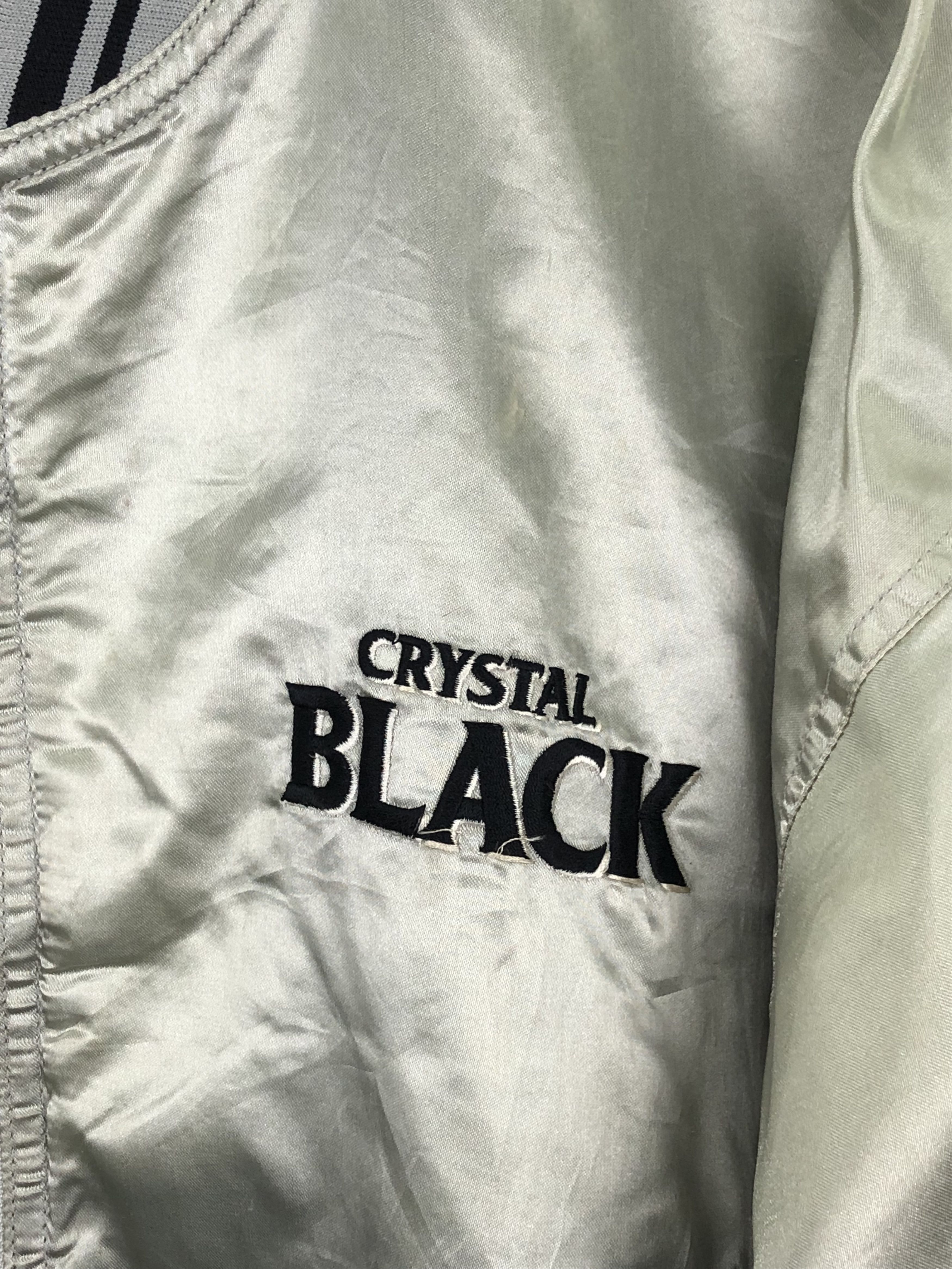Vintage Vintage Crystal Black Bomber Varsity Baseball Jumper J0727 Size US L / EU 52-54 / 3 - 9 Thumbnail
