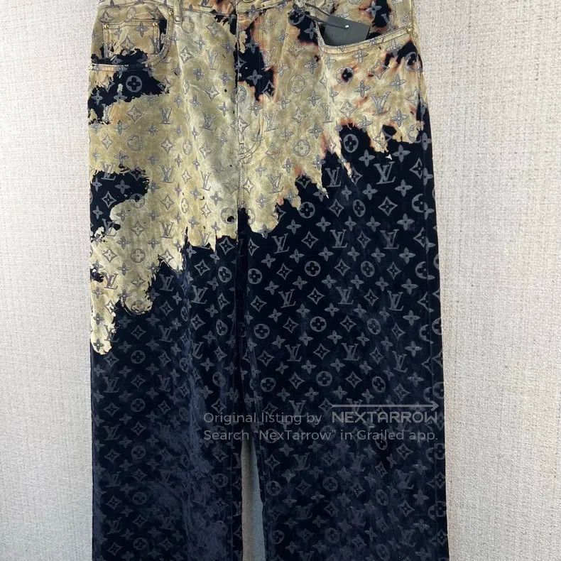 Louis Vuitton Louis Vuitton SS24 Faded Fire Cloud Pattern Loose Jeans Size US 36 / EU 52 - 2 Thumbnail