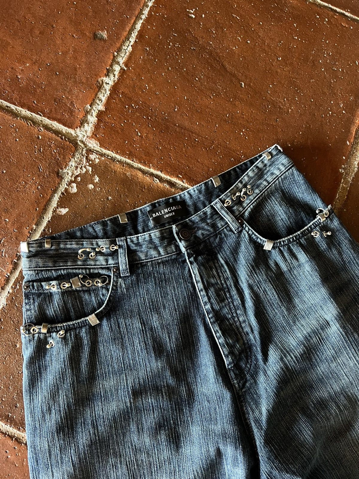 Balenciaga Balenciaga Piercing Blue Indigo Denim Pants Size US 31 - 2 Thumbnail