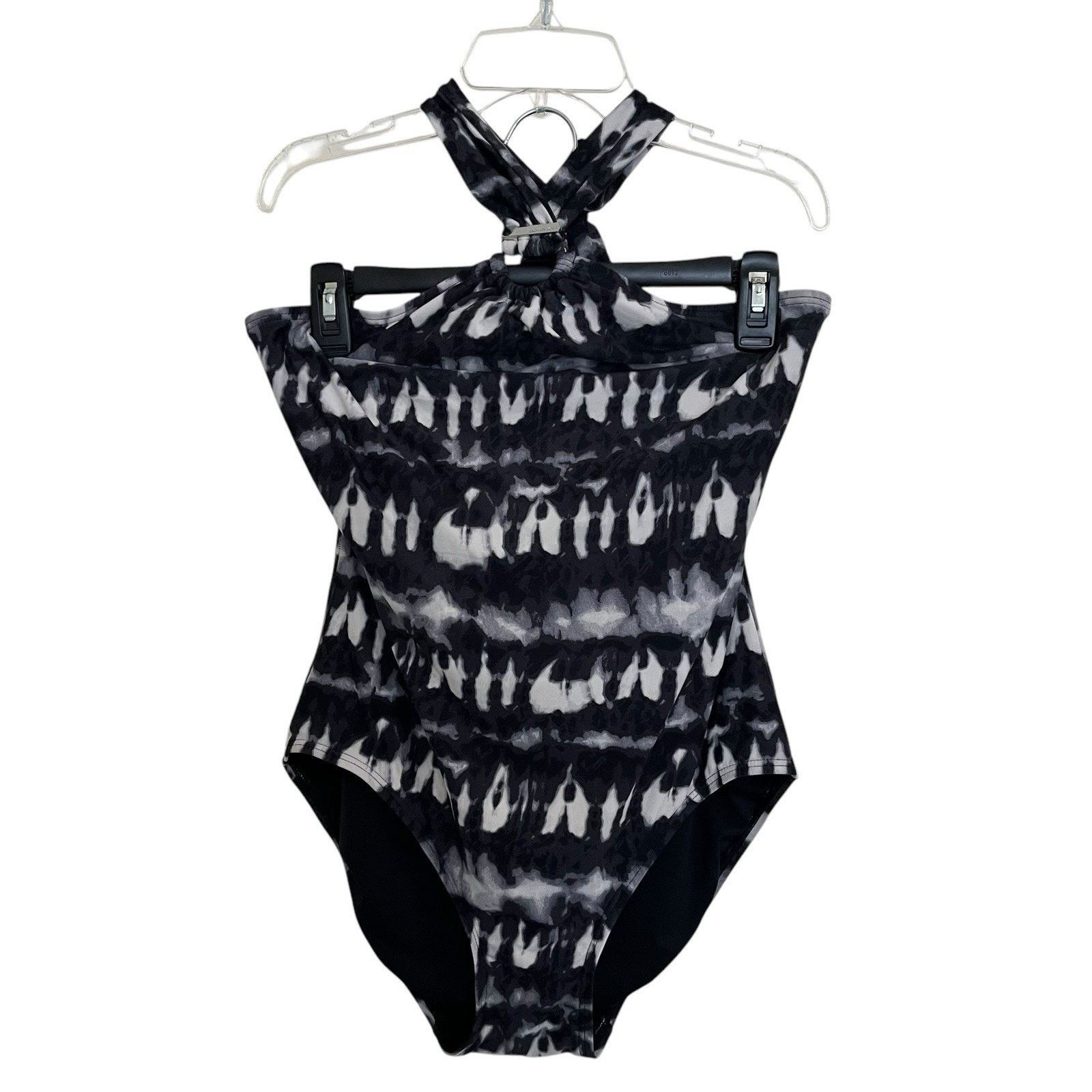 Michael Kors Michael Michael Kors | Wavy Stripe Halter One Piece Swimsuit Size XL / US 12-14 / IT 48-50 - 2 Thumbnail