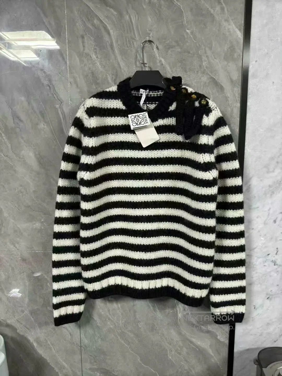 Loewe black and white striped wool sweater. Size US M / EU 48-50 / 2 - 1 Thumbnail