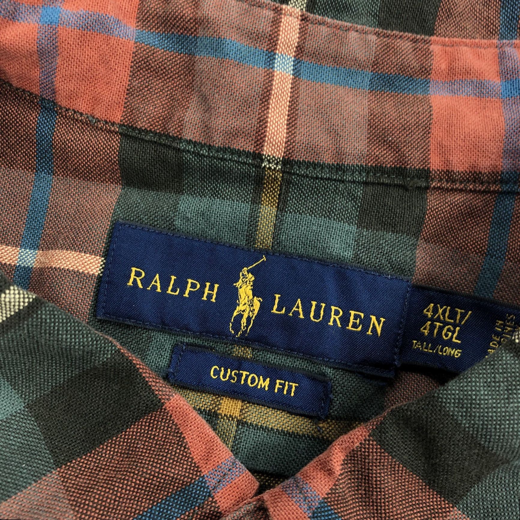 Ralph Lauren Ralph Lauren Men's 4XLT Custom Fit Plaid Button Up Shirt Long Sleeve Fall Size US XXL / EU 58 / 5 - 7 Thumbnail