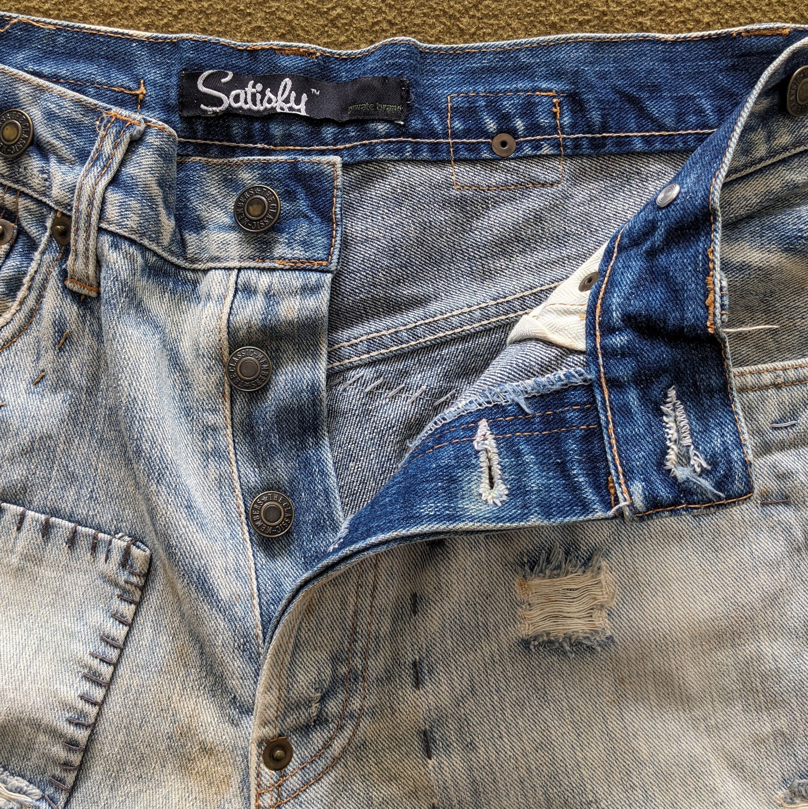Vintage Vintage SATISFY Private Brand Patchwork Style Jeans Size US 30 / EU 46 - 5 Thumbnail