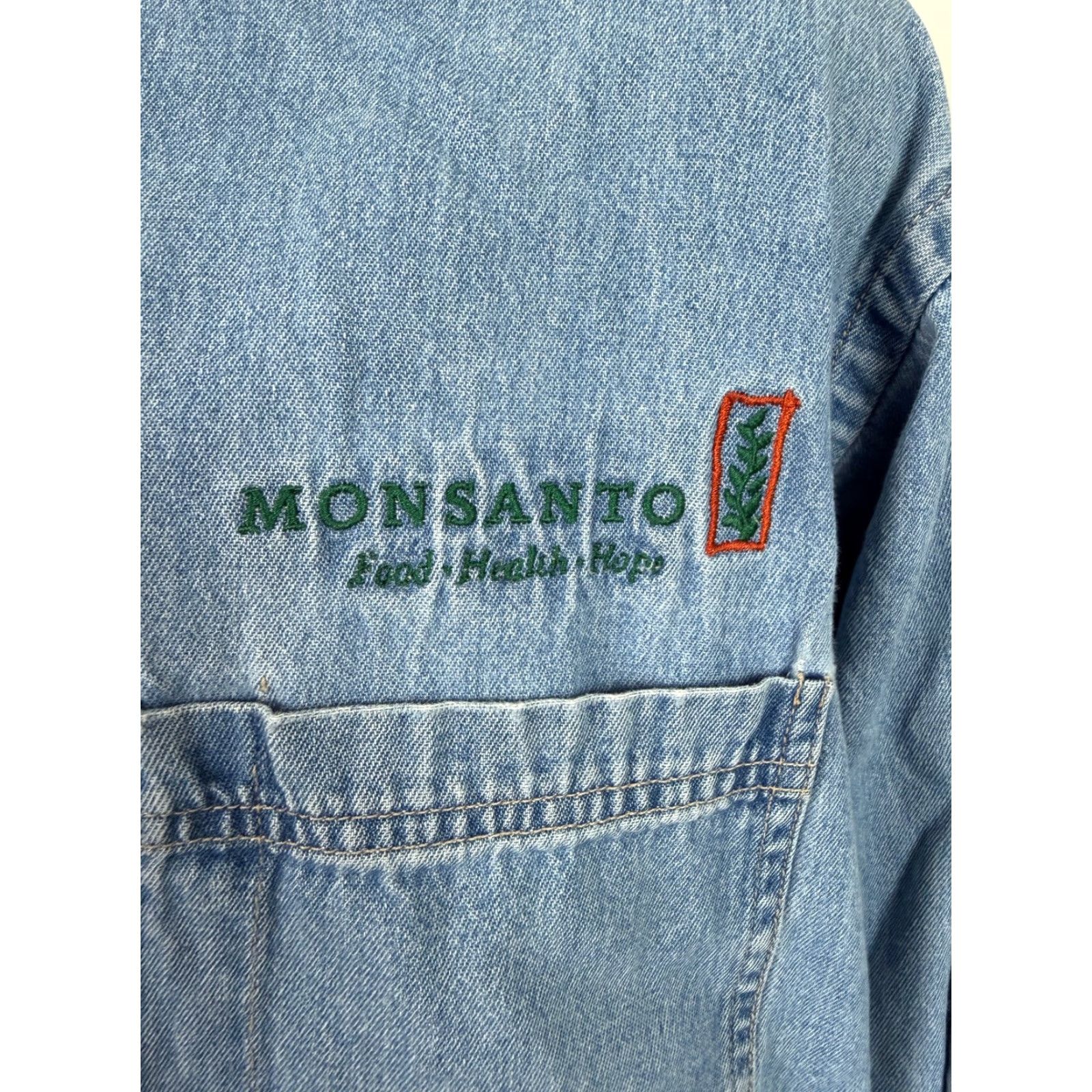 Hope VINTAGE Swingster Denim Shirt Men L Blue Cotton Heavyweight Pockets 90s Outdoor Y2K Button-Down Collared Size US L / EU 52-54 / 3 - 4 Thumbnail