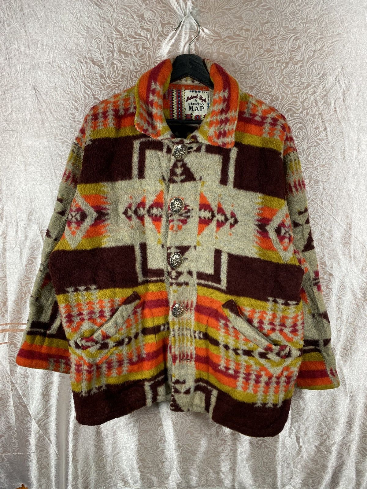 Vintage Vintage Studio MAP Native Pattern Wool Jacket Southwestern Size M / US 6-8 / IT 42-44 - 3 Thumbnail