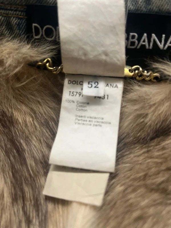 Dolce & Gabbana ARCHIVE VISCACHA FUR DENIM JACKET Size US L / EU 52-54 / 3 - 5 Thumbnail