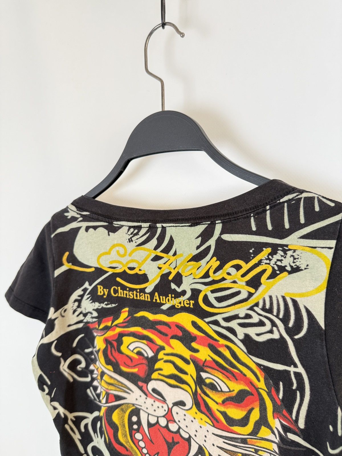 Ed Hardy Y2K Vintage Ed Hardy Over Printed Scoop Neck Babydoll Tee L Size L / US 10 / IT 46 - 8 Thumbnail