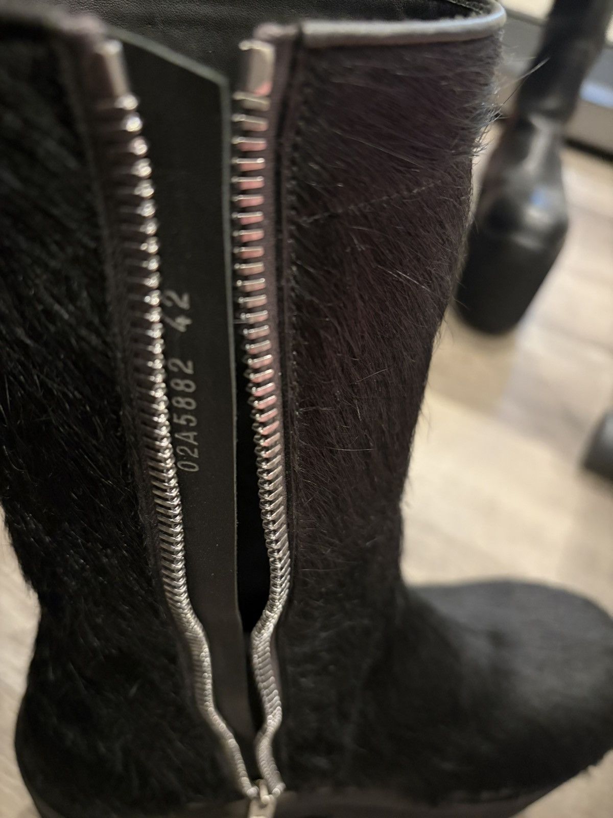 Rick Owens Rick Owens Black Bozo Tractor Calf Hair Creeper Zipper Boot Size US 9 / EU 42 - 8 Thumbnail