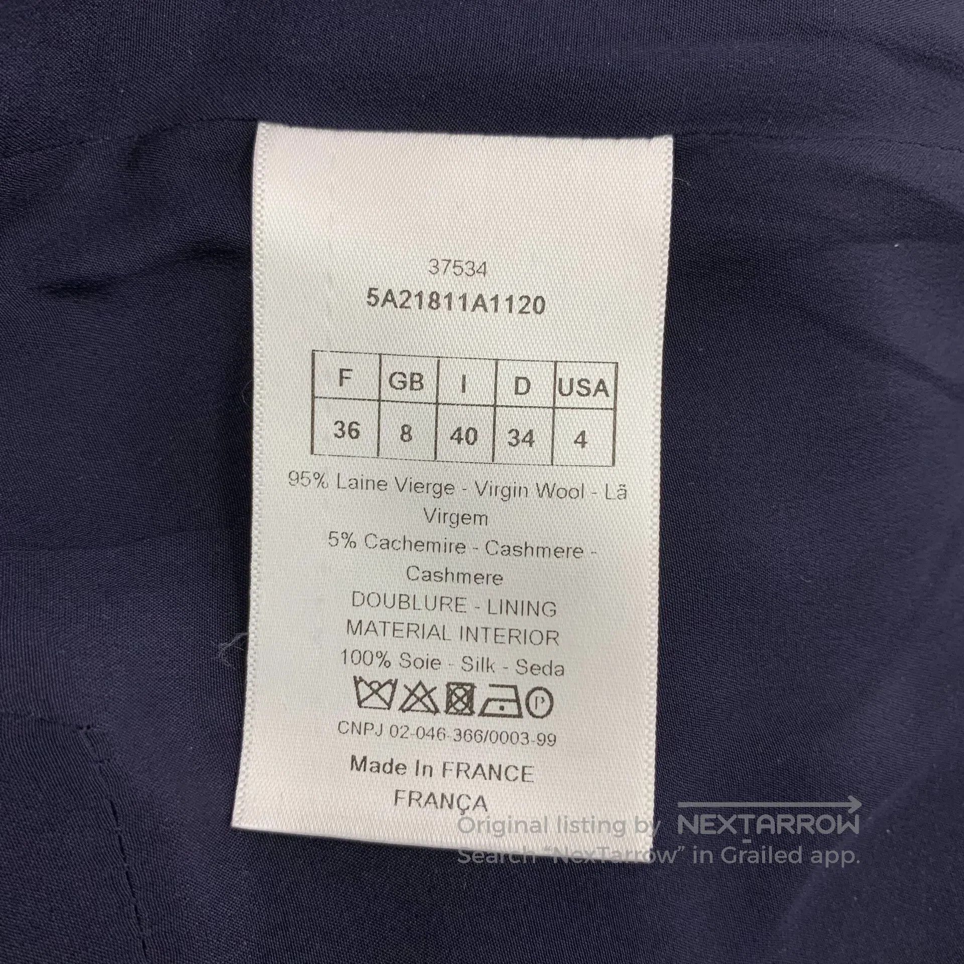 Dior Dior Navy Blue Wool Collar Toggle Long Sleeve Overcoat Coa Size XS / US 0-2 / IT 36-38 - 7 Thumbnail