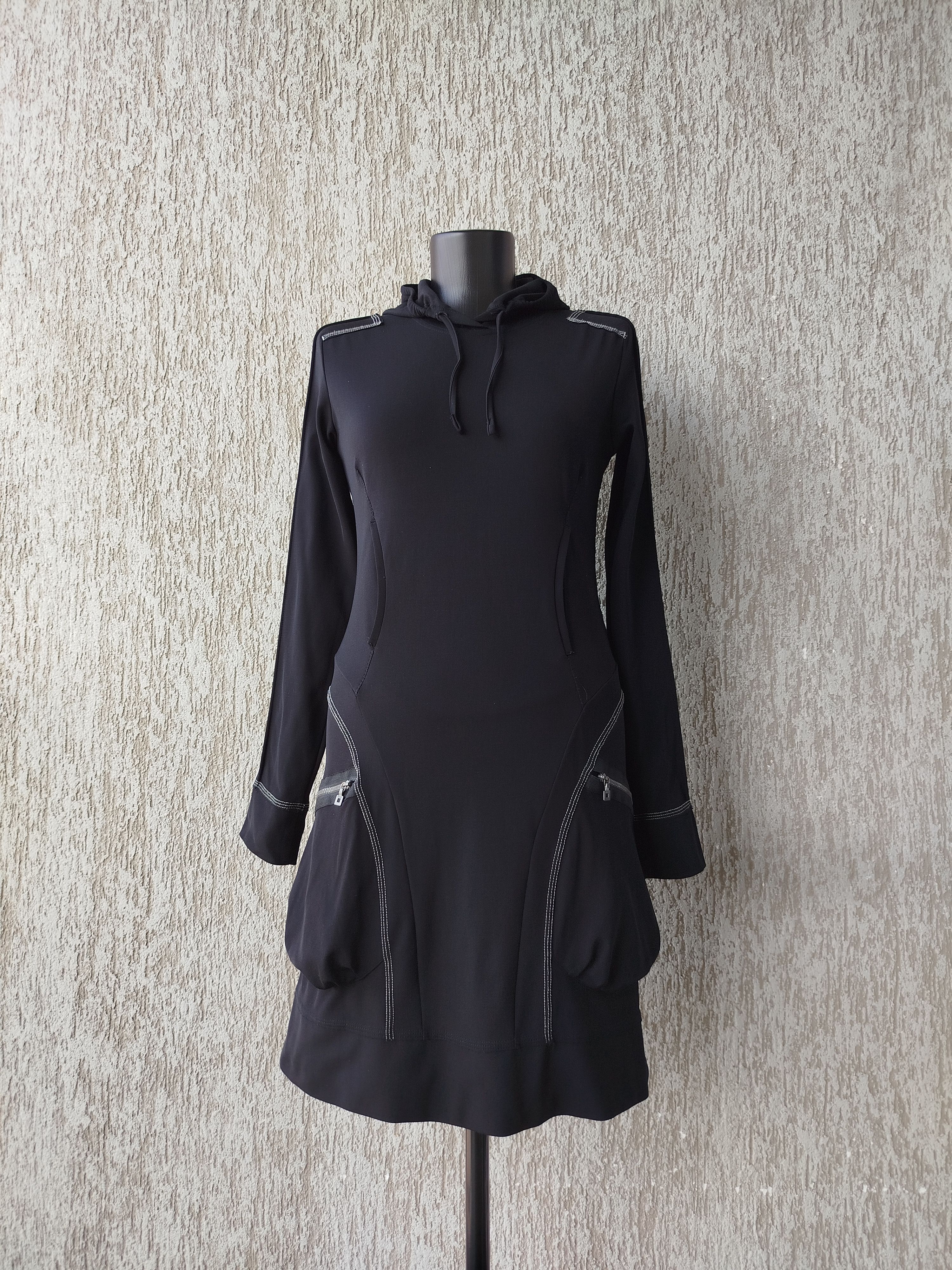 Marithe + Francois Girbaud Dress Long Sleeve Hooded Pockets Avant Garde Vintage Size L Size L / US 10 / IT 46 - 2 Thumbnail