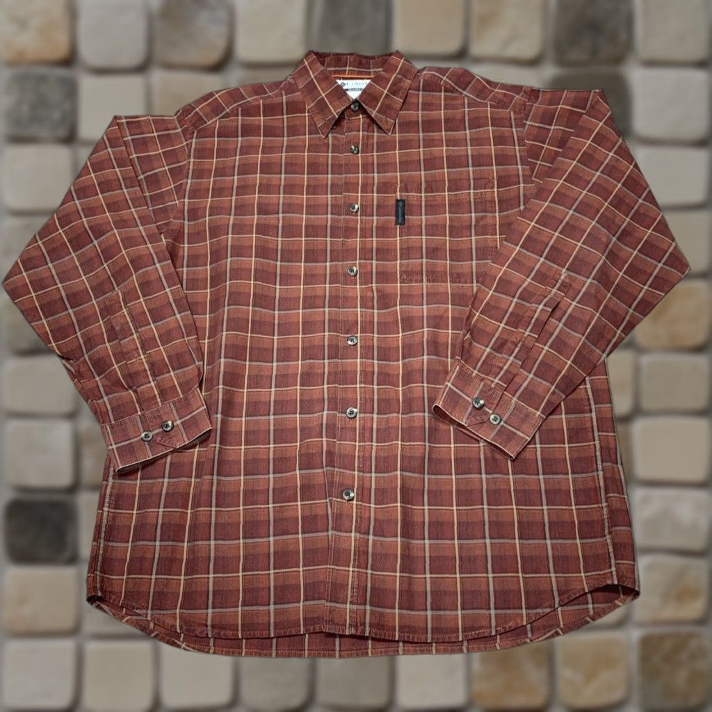 Logo 7 Columbia Mens Long Sleeve Shirt Red Black Maroon Plaid Logo Button-Up Casual Cotton Size M Size US M / EU 48-50 / 2 - 1 Thumbnail