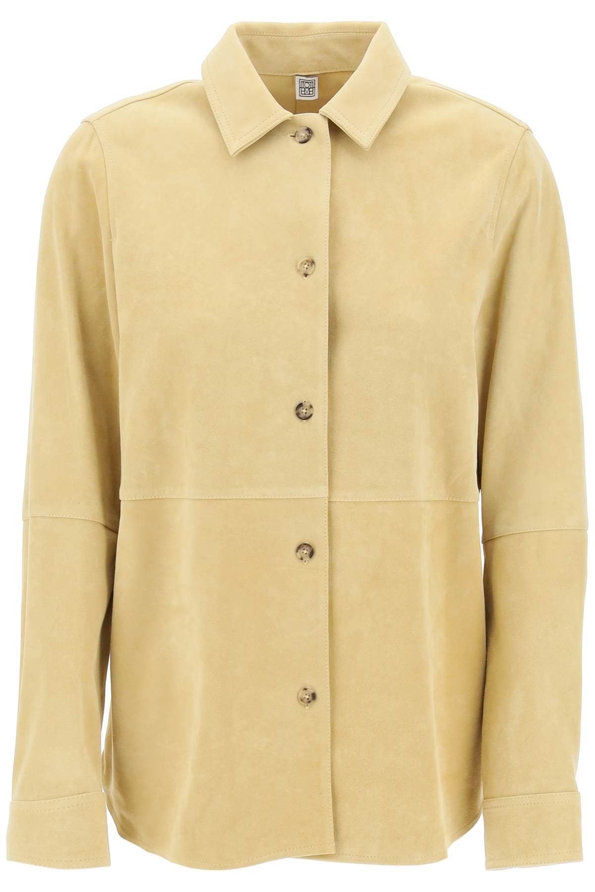 image of Toteme Suede Leather Overshirt For in Cornsilk, Women's (Size Medium)