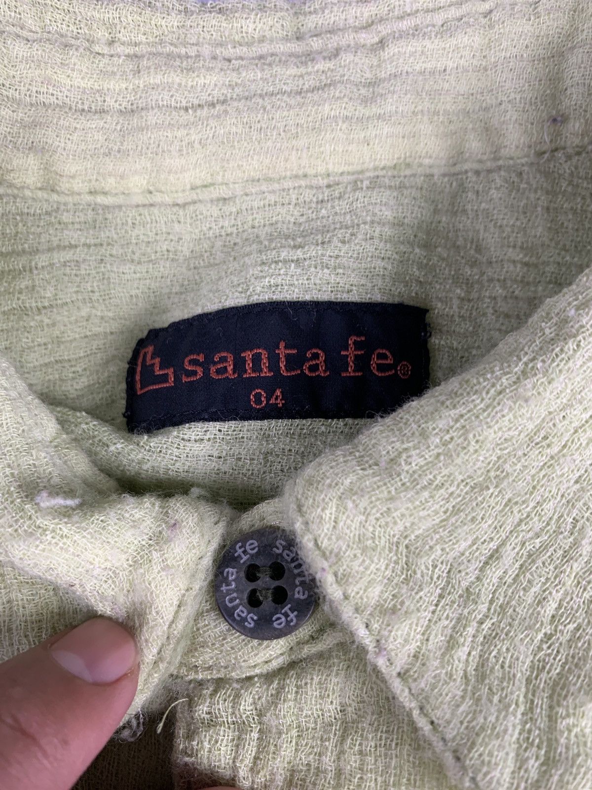 Japanese Brand 1990s santa fe Matcha Green Mohair Light Shirt Size US L / EU 52-54 / 3 - 5 Thumbnail