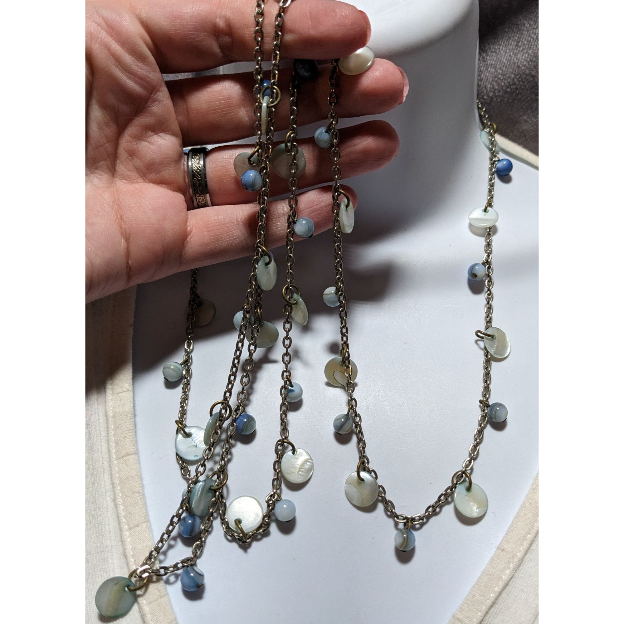 Other Beachy Blue Shell Beaded Opera Necklace Size ONE SIZE - 6 Thumbnail