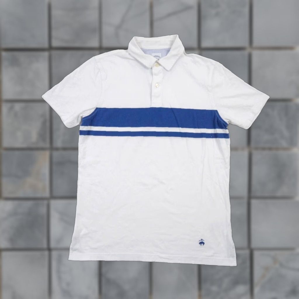 Brooks Brothers Brooks Brothers Polo Shirt Mens Large White Short Sleeve Collared Adult Size US L / EU 52-54 / 3 - 1 Thumbnail