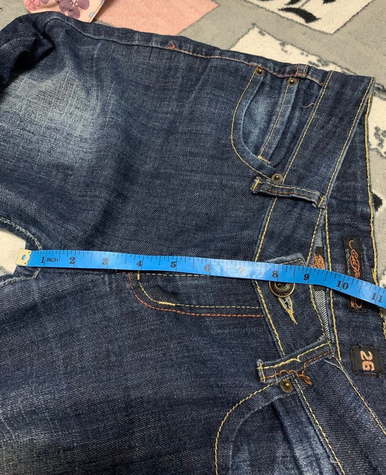 Christian Audigier × Ed Hardy Ed Hardy Jeans Embroided Skull Flora Size US 30 / EU 46 - 11 Thumbnail