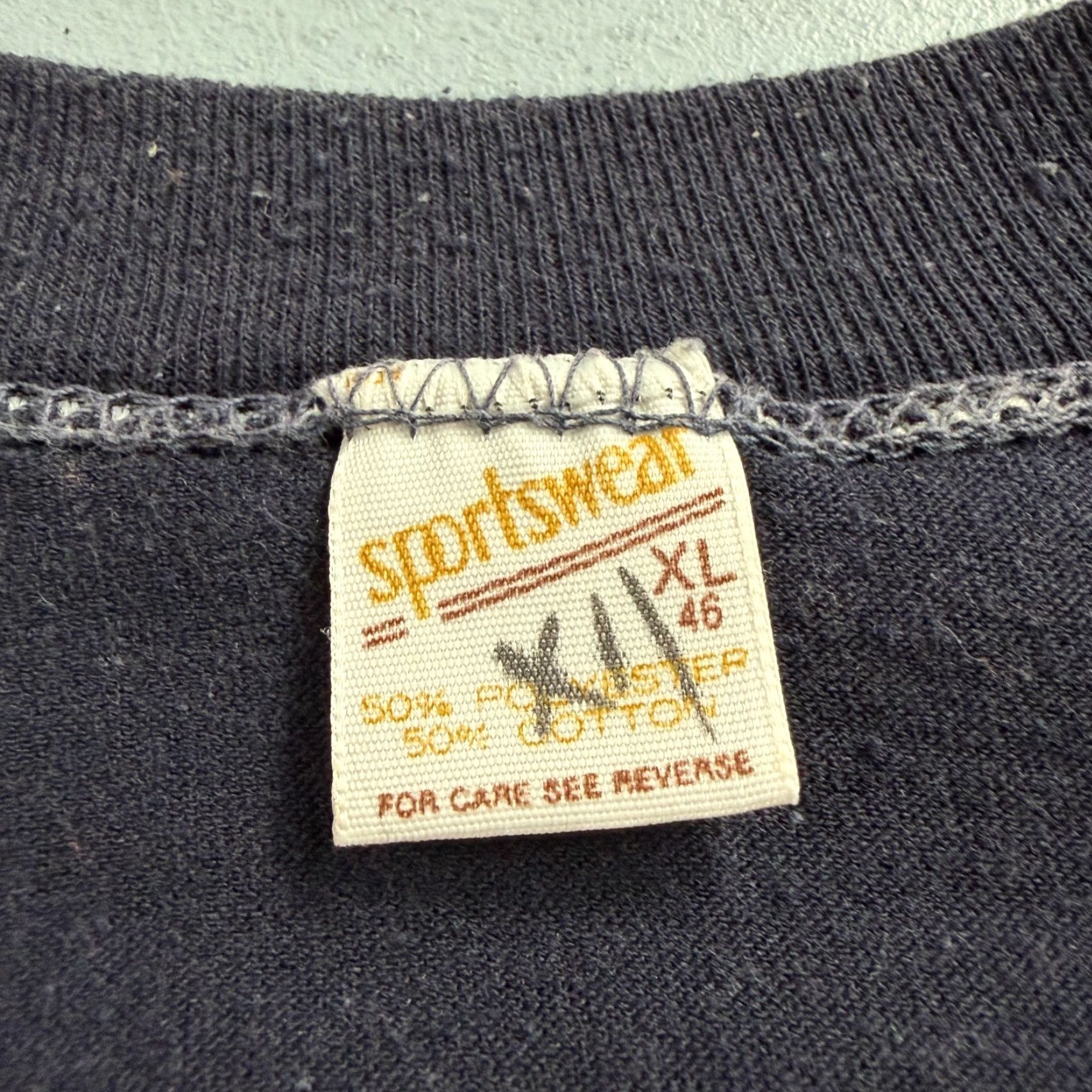 Vintage VTG T Shirt Navy XL Vintage 70s 80s Southern Rock Band Music 3D Emblem Crew Neck Short Sleeve Men Size US XL / EU 56 / 4 - 5 Thumbnail