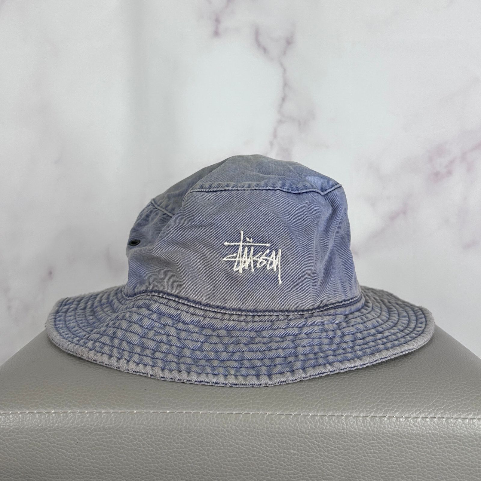 Stussy Vintage Faded Blue Bucket Hat Size ONE SIZE - 1 Thumbnail