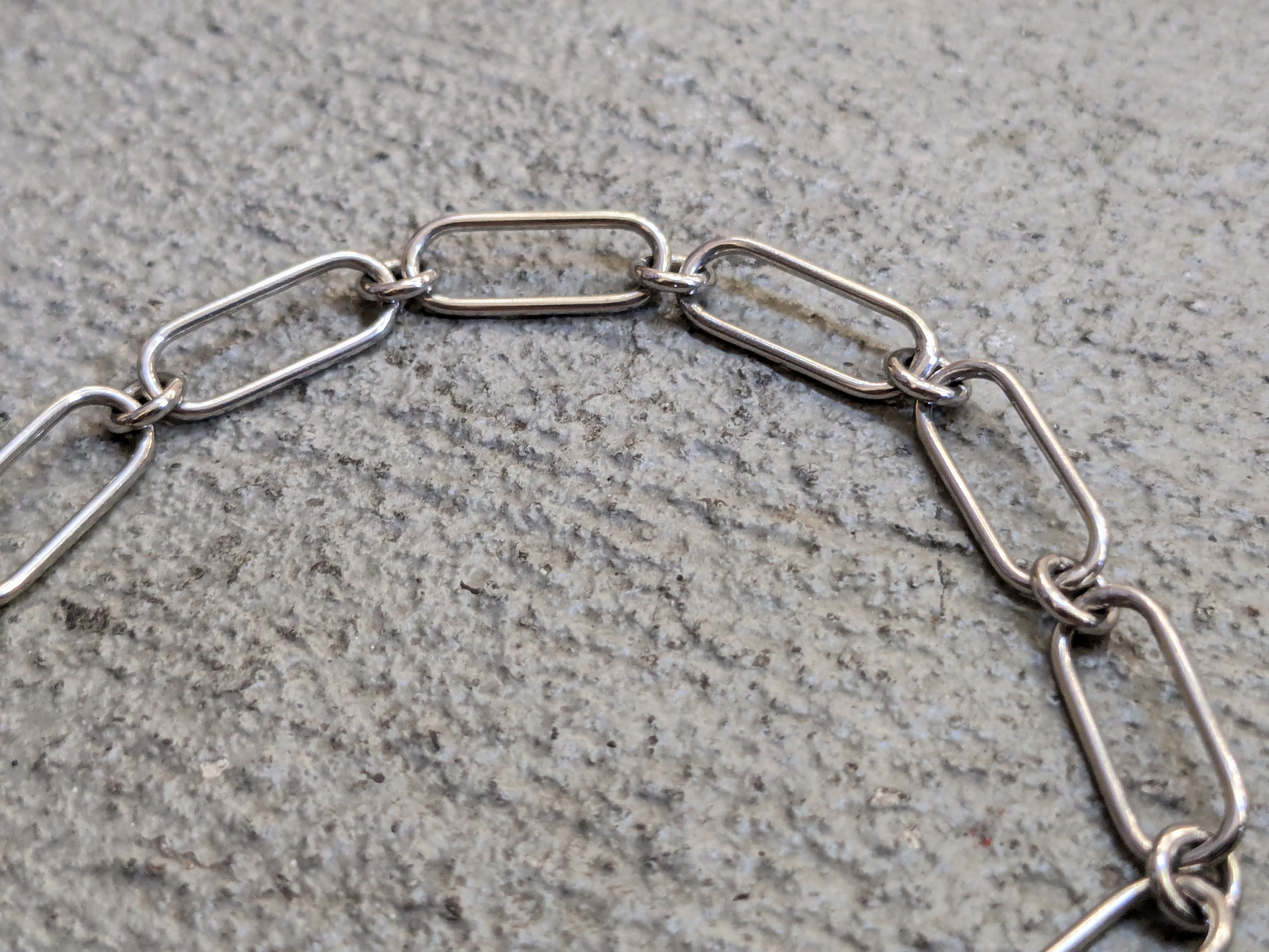 Sterling Silver Sterling Silver Bracelet Paperclip Link Chain 7.5" Size ONE SIZE - 4 Thumbnail