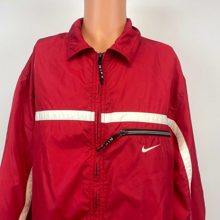 Nike Nike Embroidered Swoosh Windbreaker Jacket Vintage 90s Red