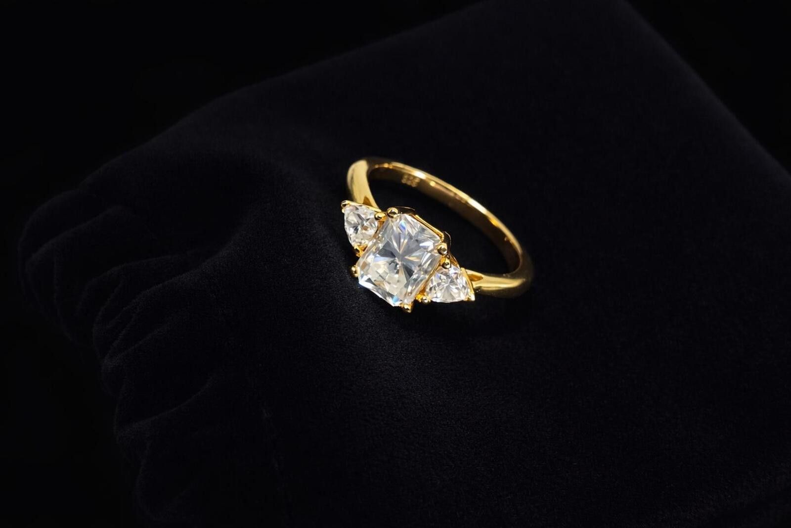 Other 2.5ct Moissanite Trilogy Engagement Ring | GRA Certified Size ONE SIZE - 1 Thumbnail