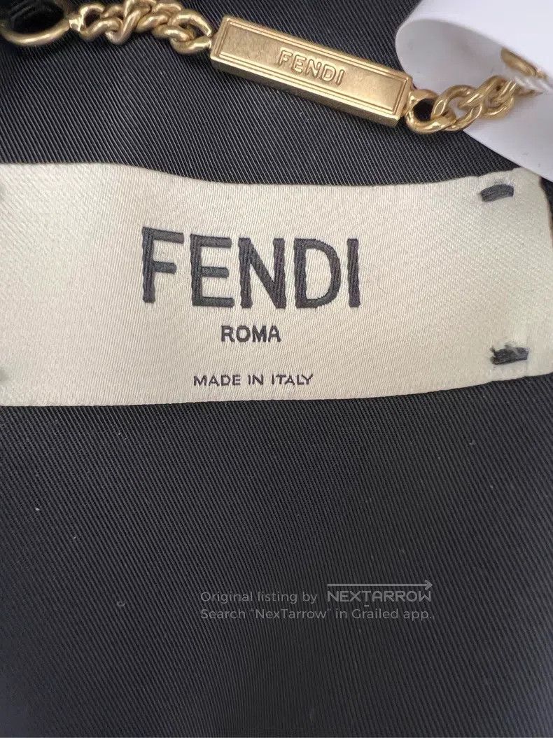 Fendi Fendi Beige Logo Shirt Collar Lamb Leather Jacket Size 4XL / US 24-26 - 6 Thumbnail