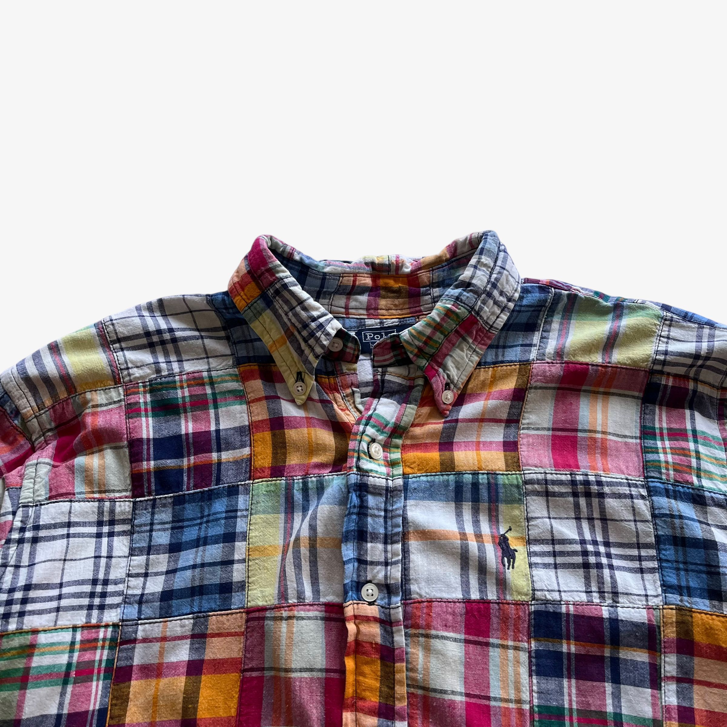 Ralph Lauren Vintage 90s Men's Polo Ralph Lauren Patchwork Shirt Size US S / EU 44-46 / 1 - 3 Thumbnail