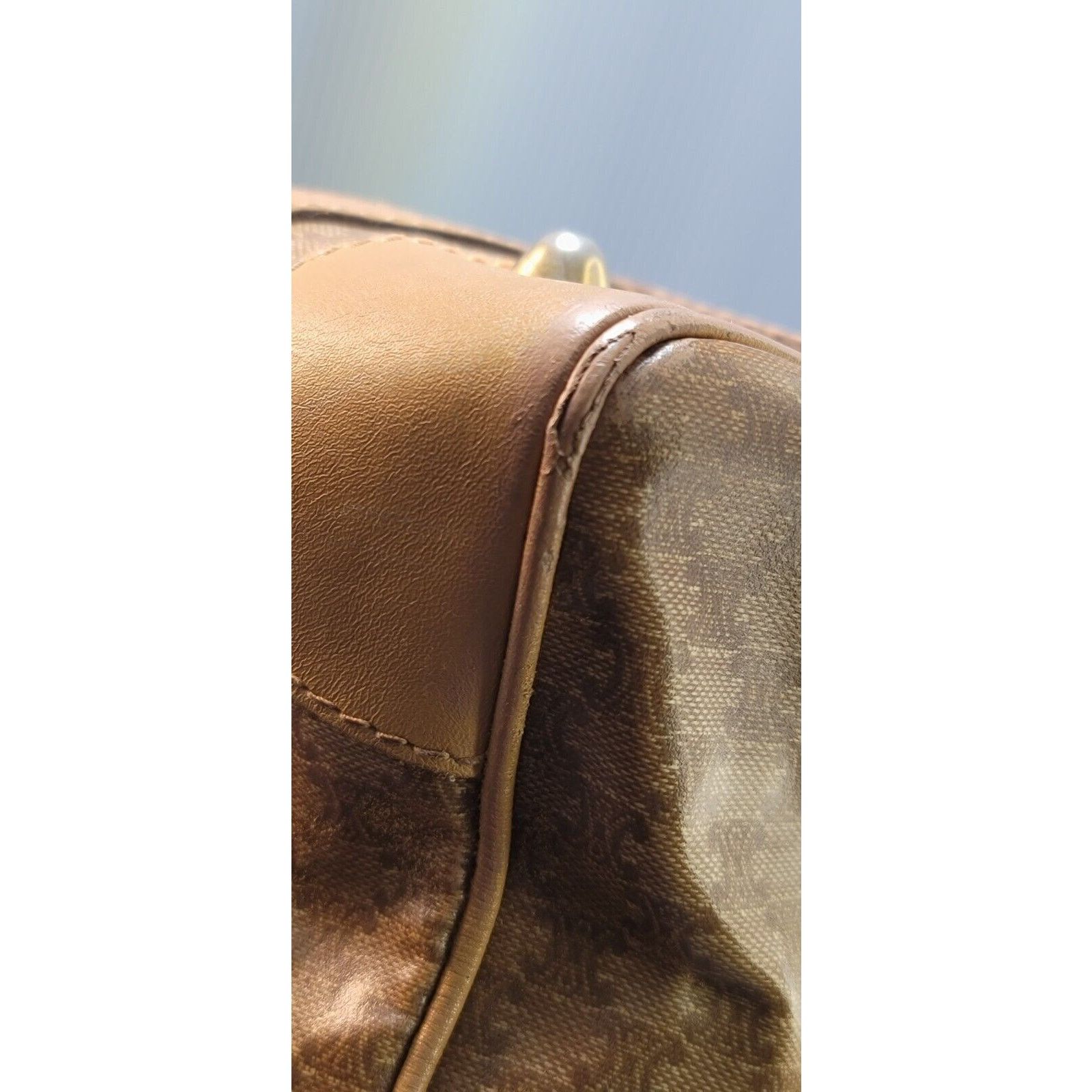Celine AUTHENTIC CELINE BOSTON HANDBAG Macadam PVC Brown GUC Size ONE SIZE - 19 Thumbnail