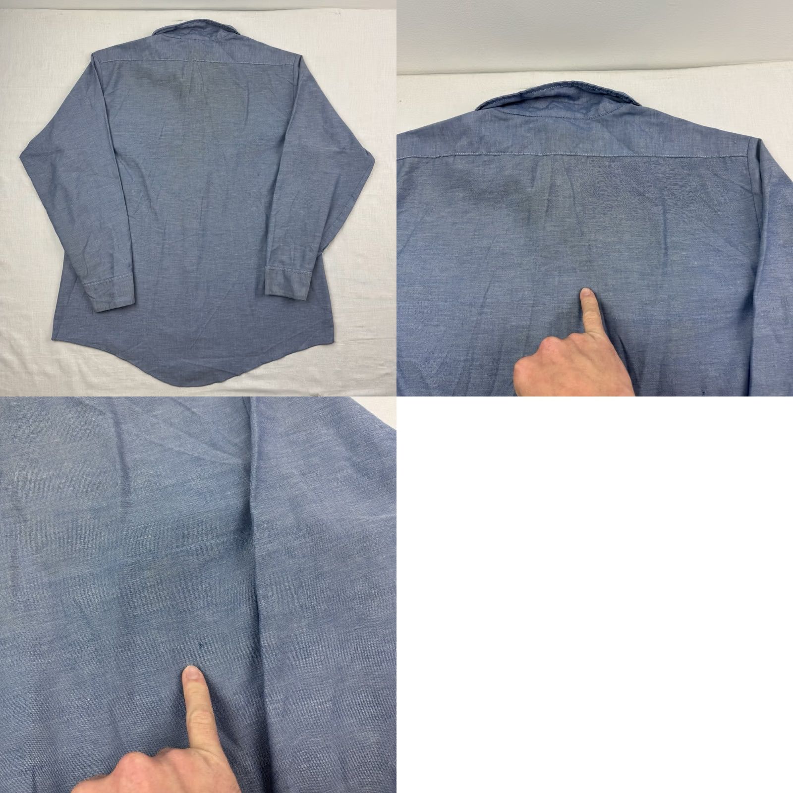 Dickies VINTAGE Dickies Workwear Button Up Shirt Adult XL Blue 90s Grunge Stains Size US XL / EU 56 / 4 - 9 Thumbnail