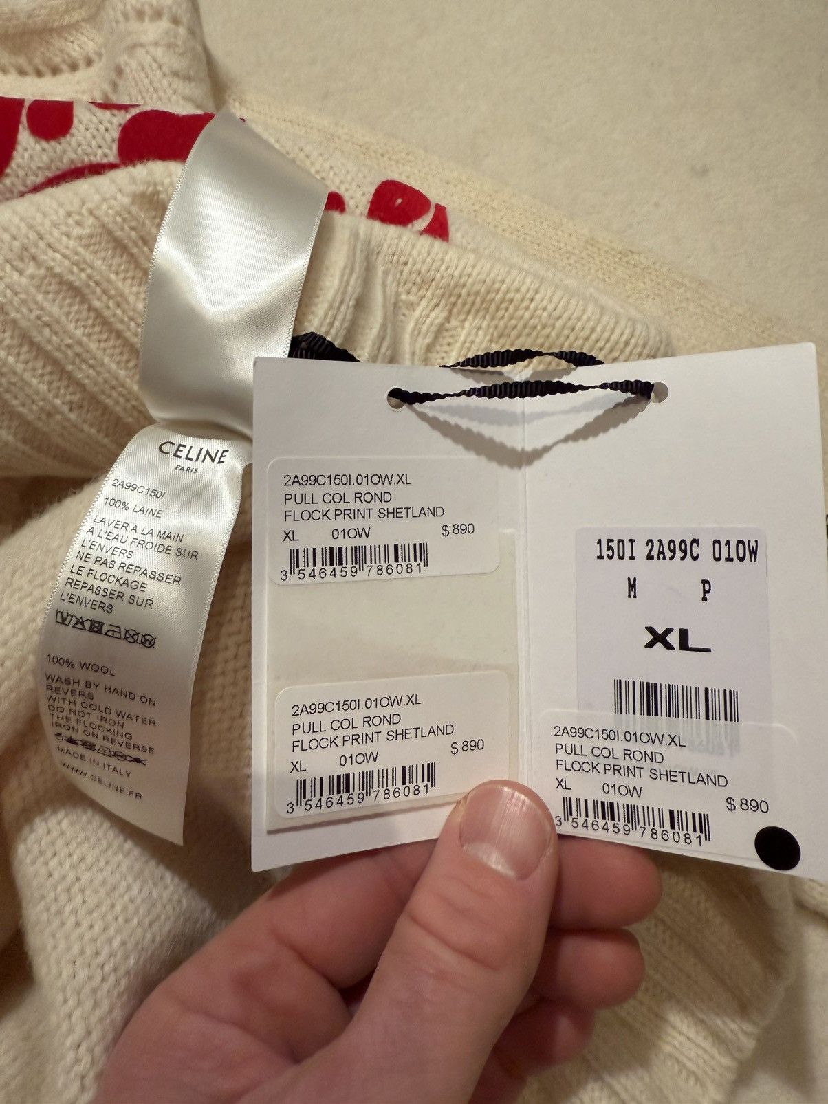 Celine SS20 Celine Hedi David Kramer irony sweater cashmere XL logo Size US XL / EU 56 / 4 - 22 Thumbnail