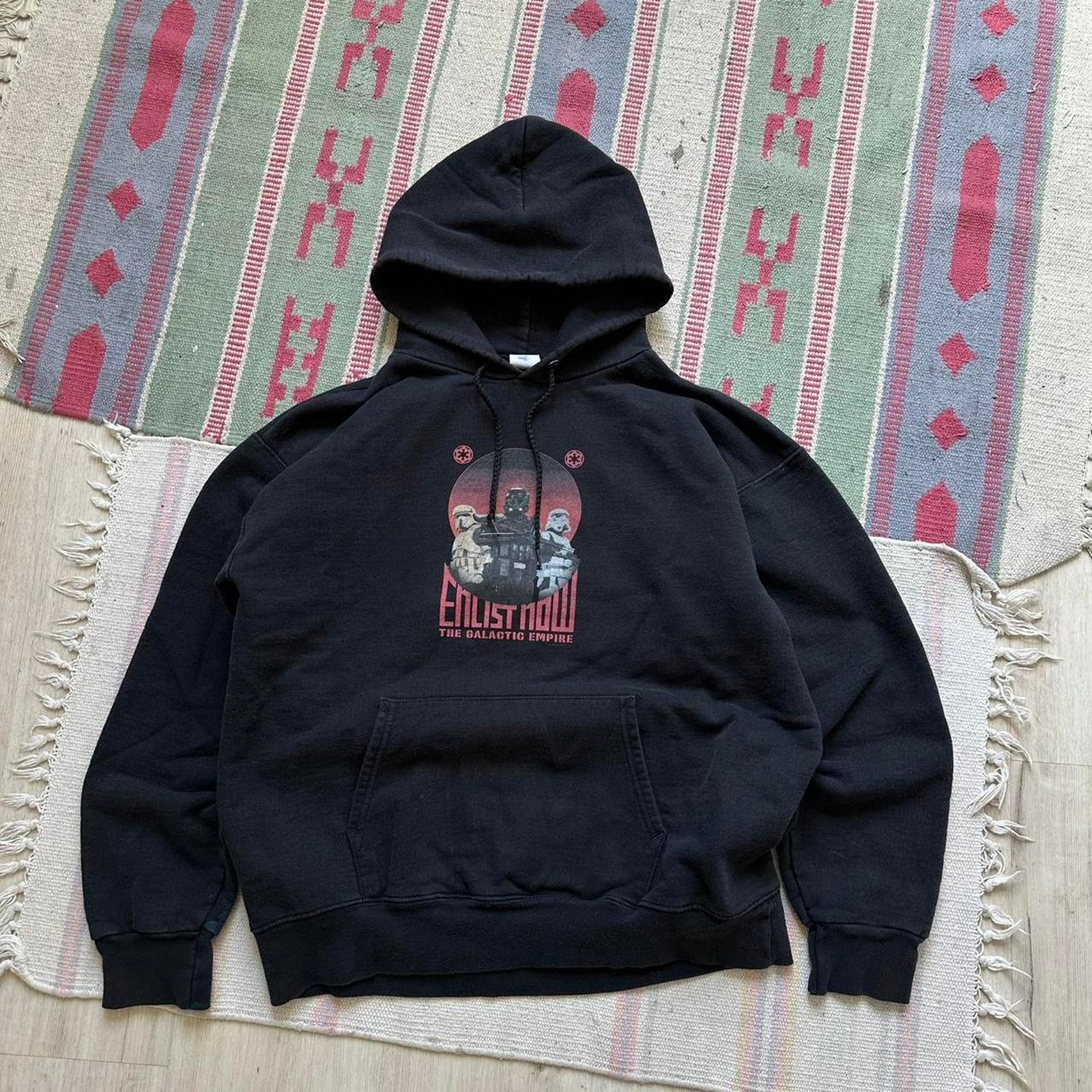 Star Wars × Vintage Vintage 00s Star Wars Heavy Cotton Black Hoodie Sweatshirt Size US M / EU 48-50 / 2 - 2 Thumbnail
