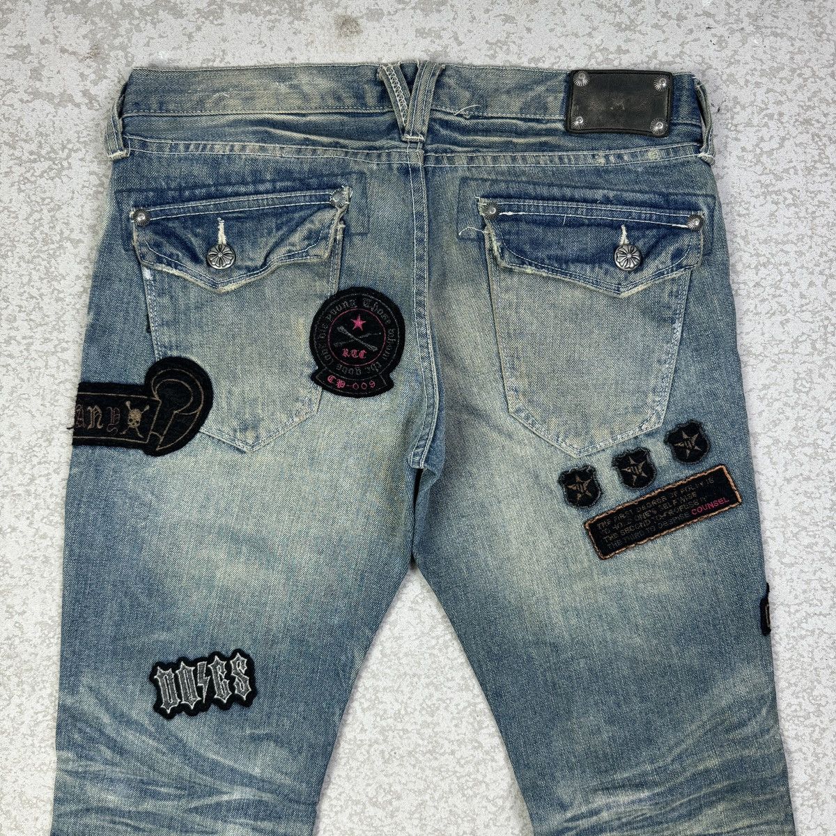 If Six Was Nine Japanese Brand Army of Me Patches Flare Jeans Size US 31 - 9 Thumbnail