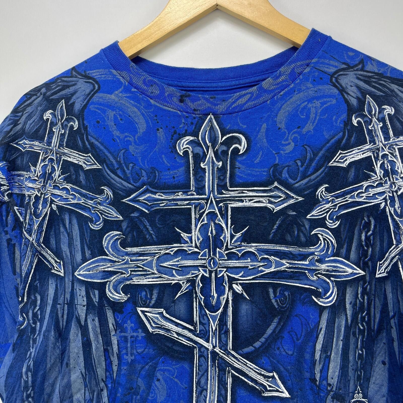 NFL Vintage Y2K MMA Elite Cross Goth Punk T-Shirt Large Size US L / EU 52-54 / 3 - 3 Thumbnail