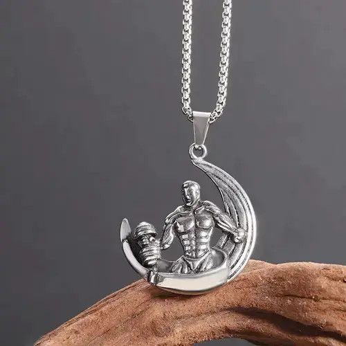 VIBE Moon Gym Muscle Men Necklace Size ONE SIZE - 2 Thumbnail