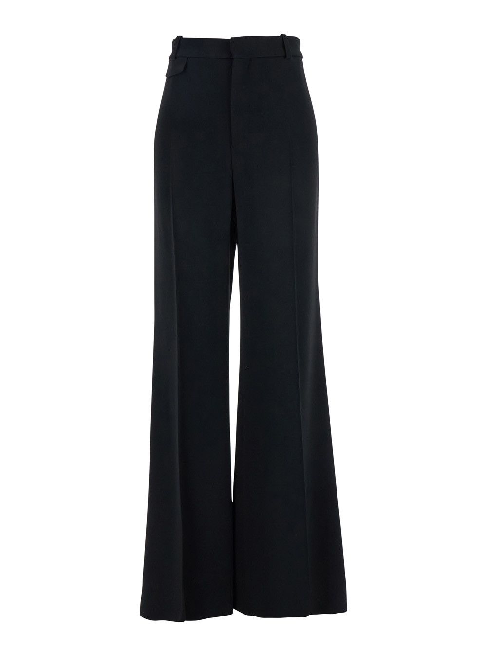 Chloe Black Pants with High Waist and Wide Leg in Viscose Blend Stretch Woman Size 30" / US 8 / IT 44 - 1 Thumbnail