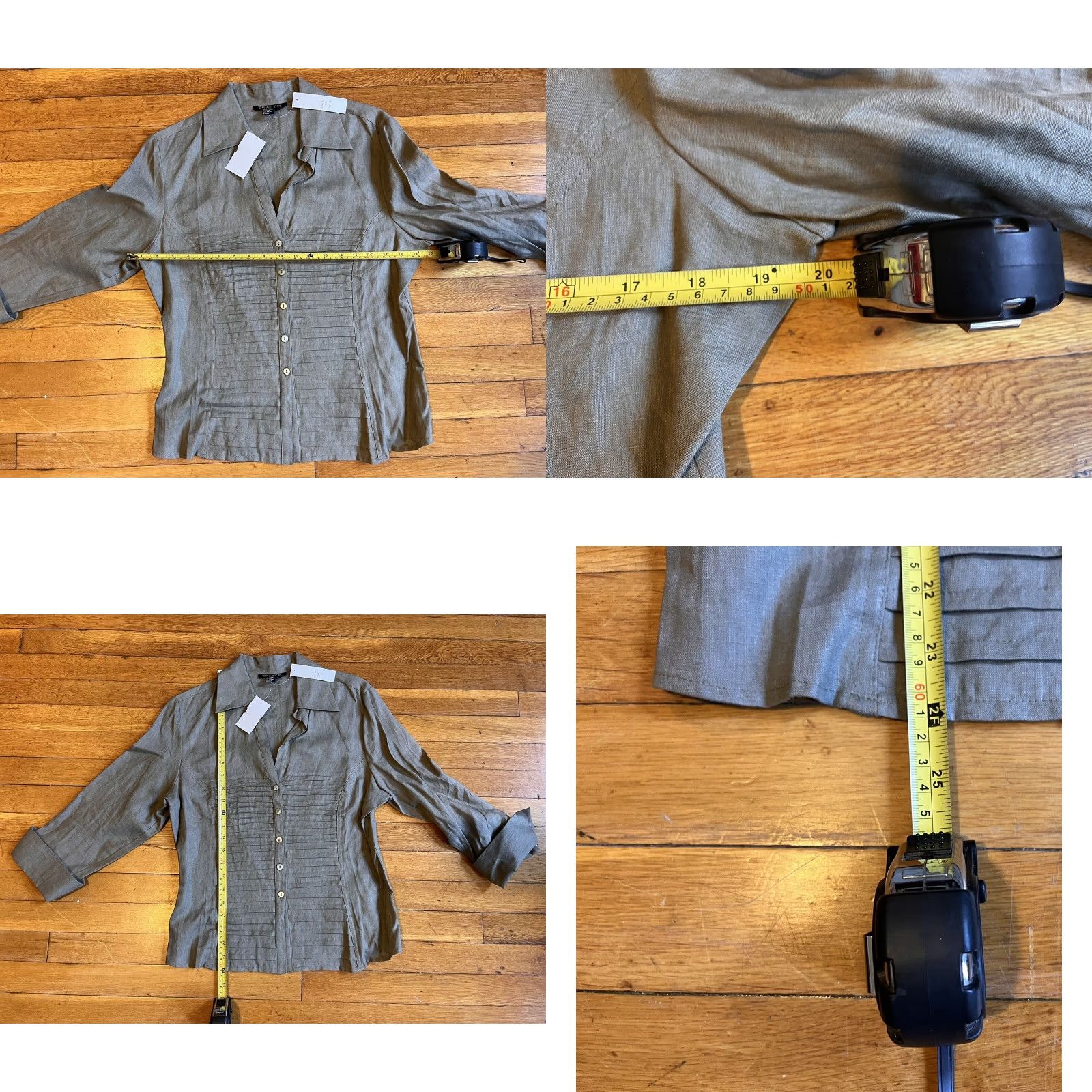 Vintage **VINTAGE Tracy M Women's Large Grey Linen Collared Button-Up 90s** User: Vintage Tracy M Women's Large Grey Linen Collared Button-Up 90s Size L / US 10 / IT 46 - 8 Thumbnail