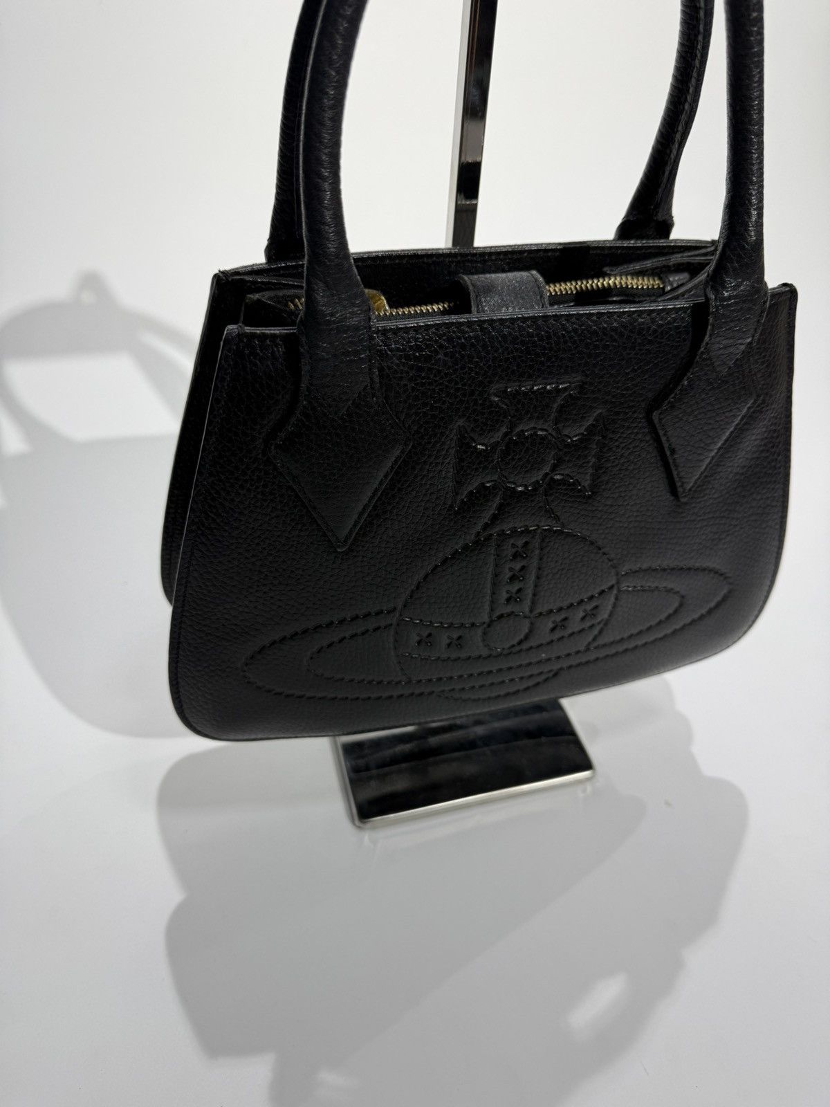 Vivienne Westwood Vivienne Westwood Orb Black Leather Hand Bag Size ONE SIZE - 5 Thumbnail