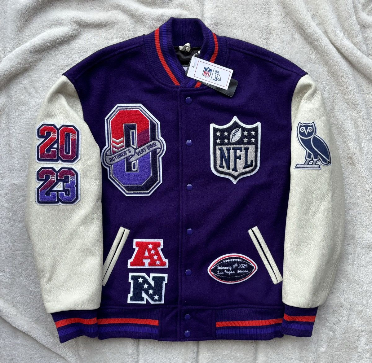 October's Very Own RARE - OVO x Super Bowl Varsity Jacket Size US S / EU 44-46 / 1 - 1 Thumbnail