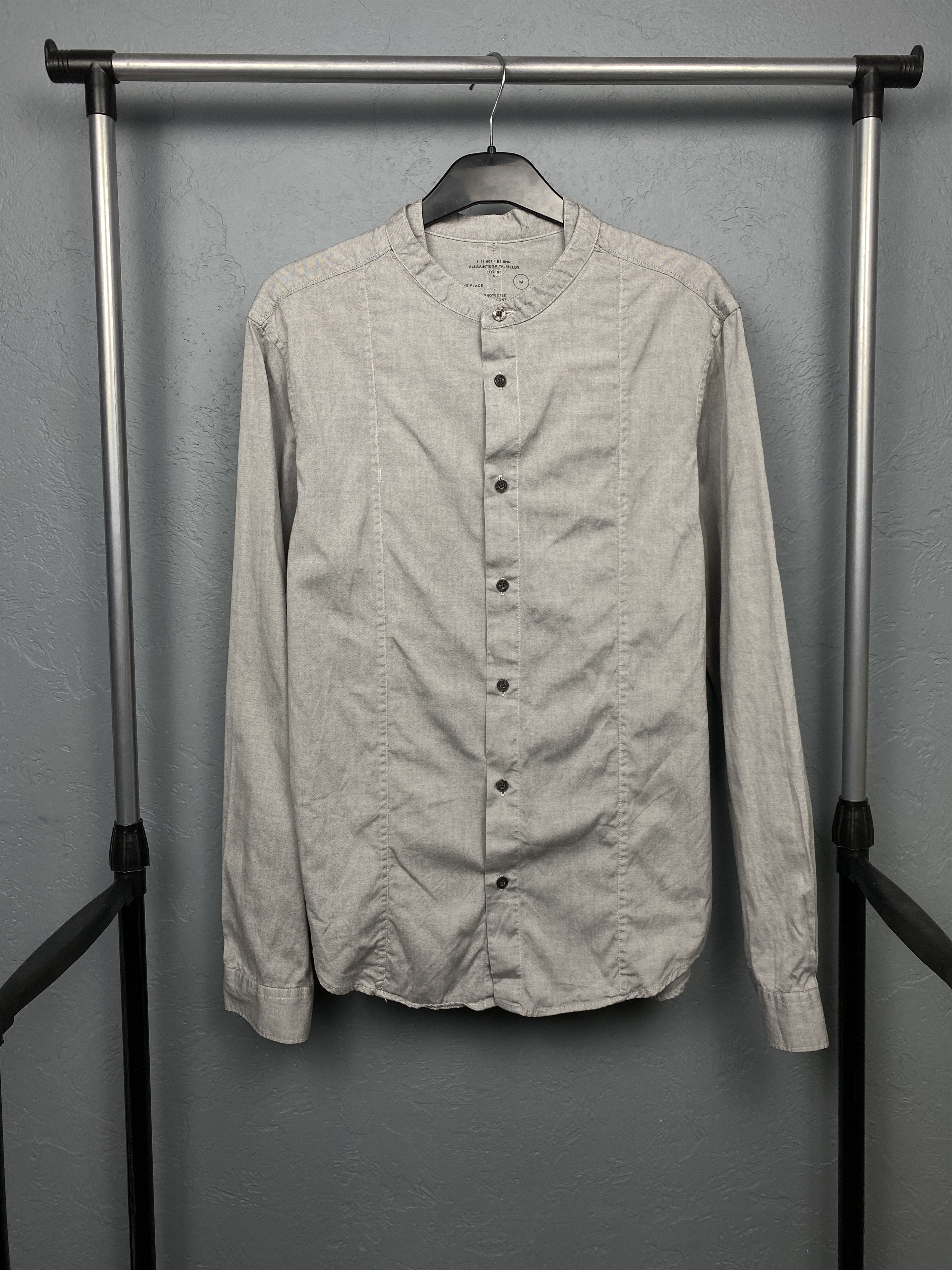 Allsaints Allsaints Vintage Mens Collarless Long Sleeve Shirt Size US M / EU 48-50 / 2 - 1 Thumbnail