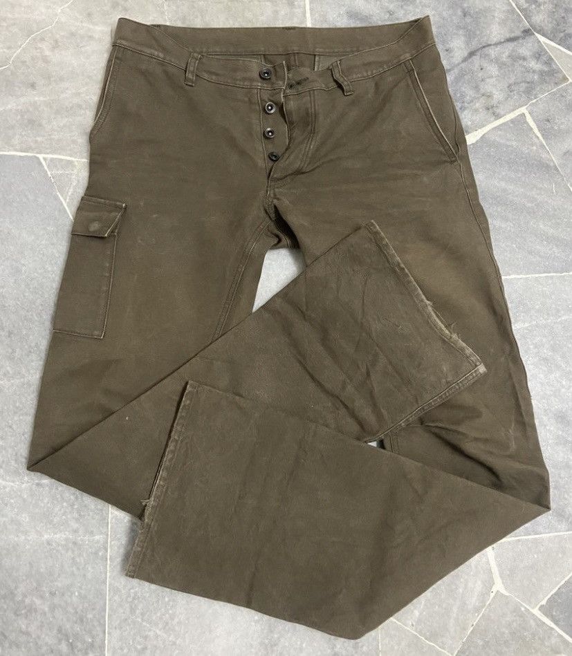 Kazuyuki Kumagai Attachment Attachment Japan Patina Waxed Cotton Duck Flare Cargo pants Size US 33 - 5 Thumbnail