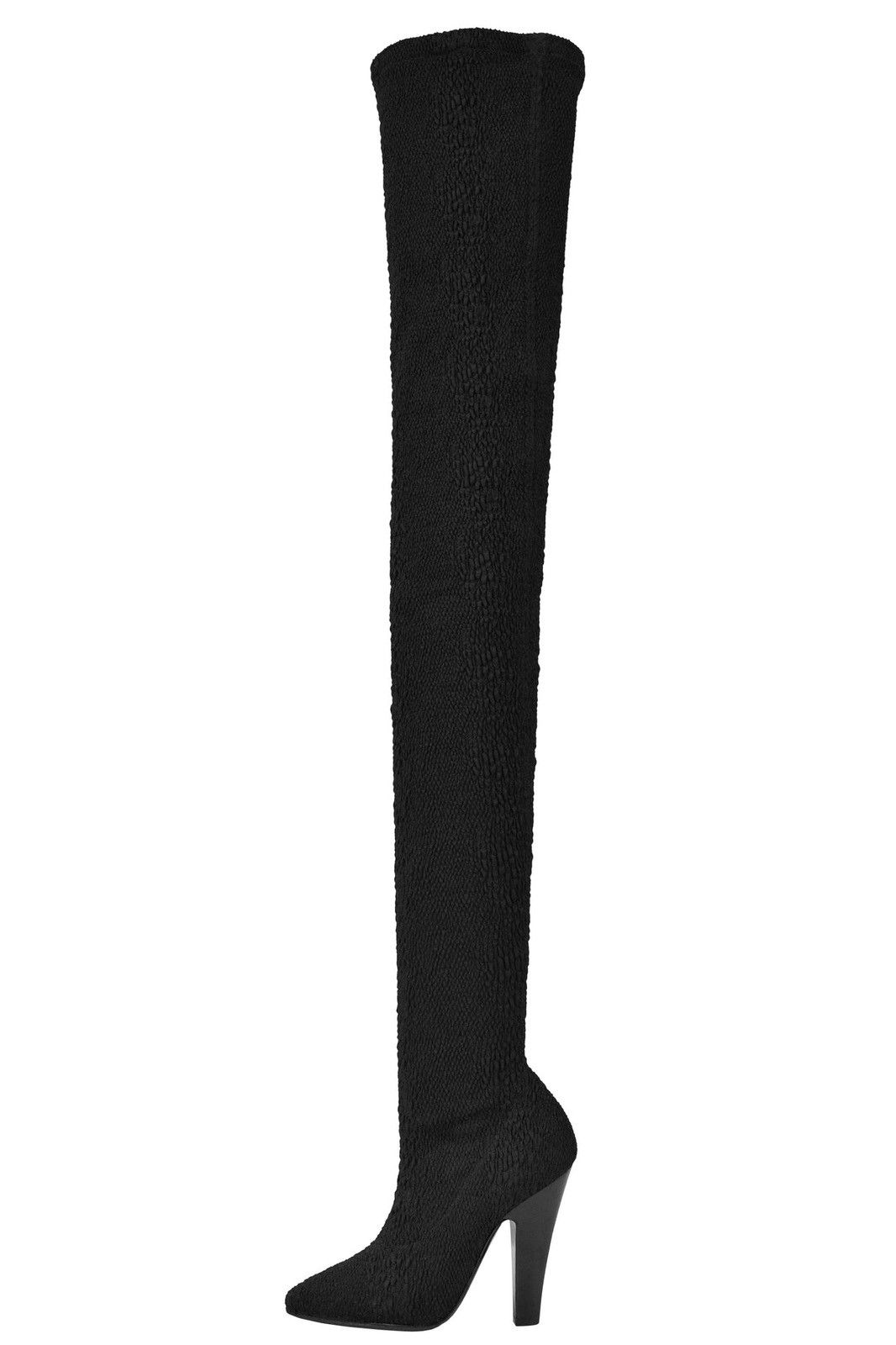 Saint Laurent Paris Black Koller Stretch Cloque Thigh High Socks Boots Size US 9 / IT 39 - 1 Thumbnail