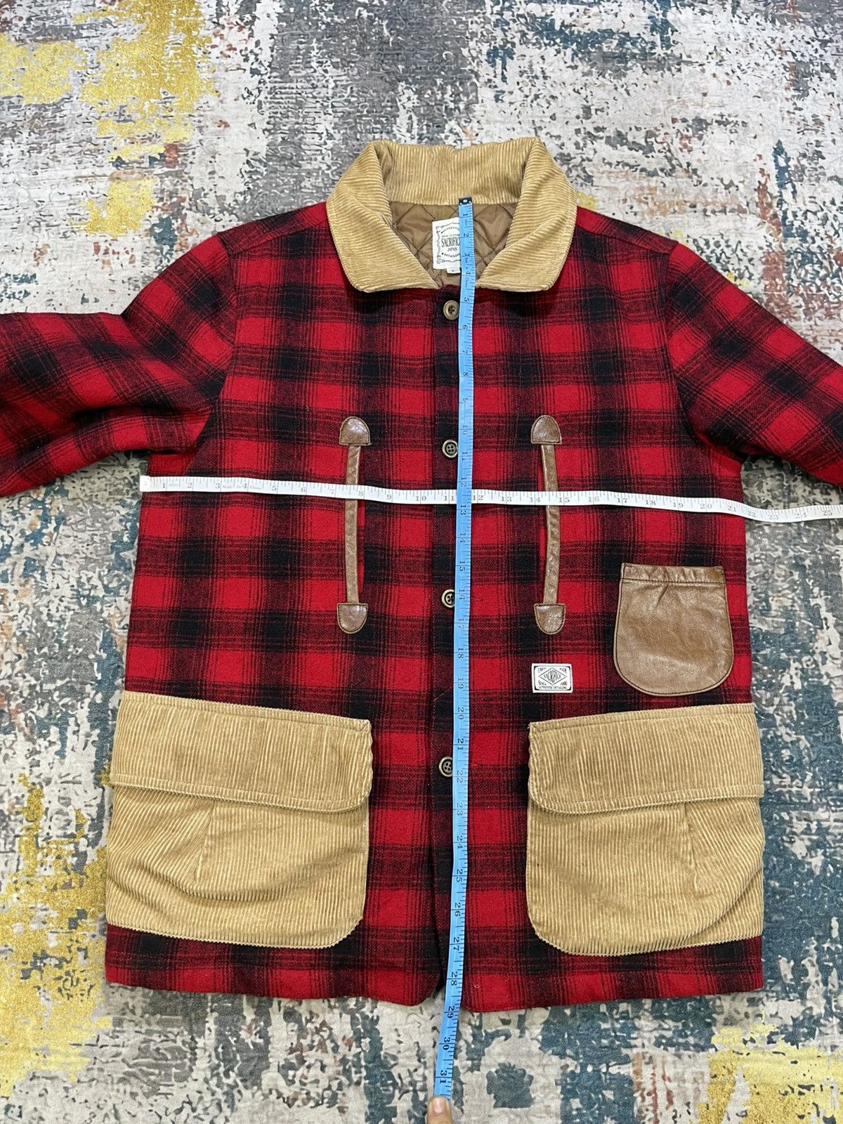 Japanese Brand Sacrifice Japan Plaid Wool Leather Trim Hunting Jacket Size US M / EU 48-50 / 2 - 14 Thumbnail