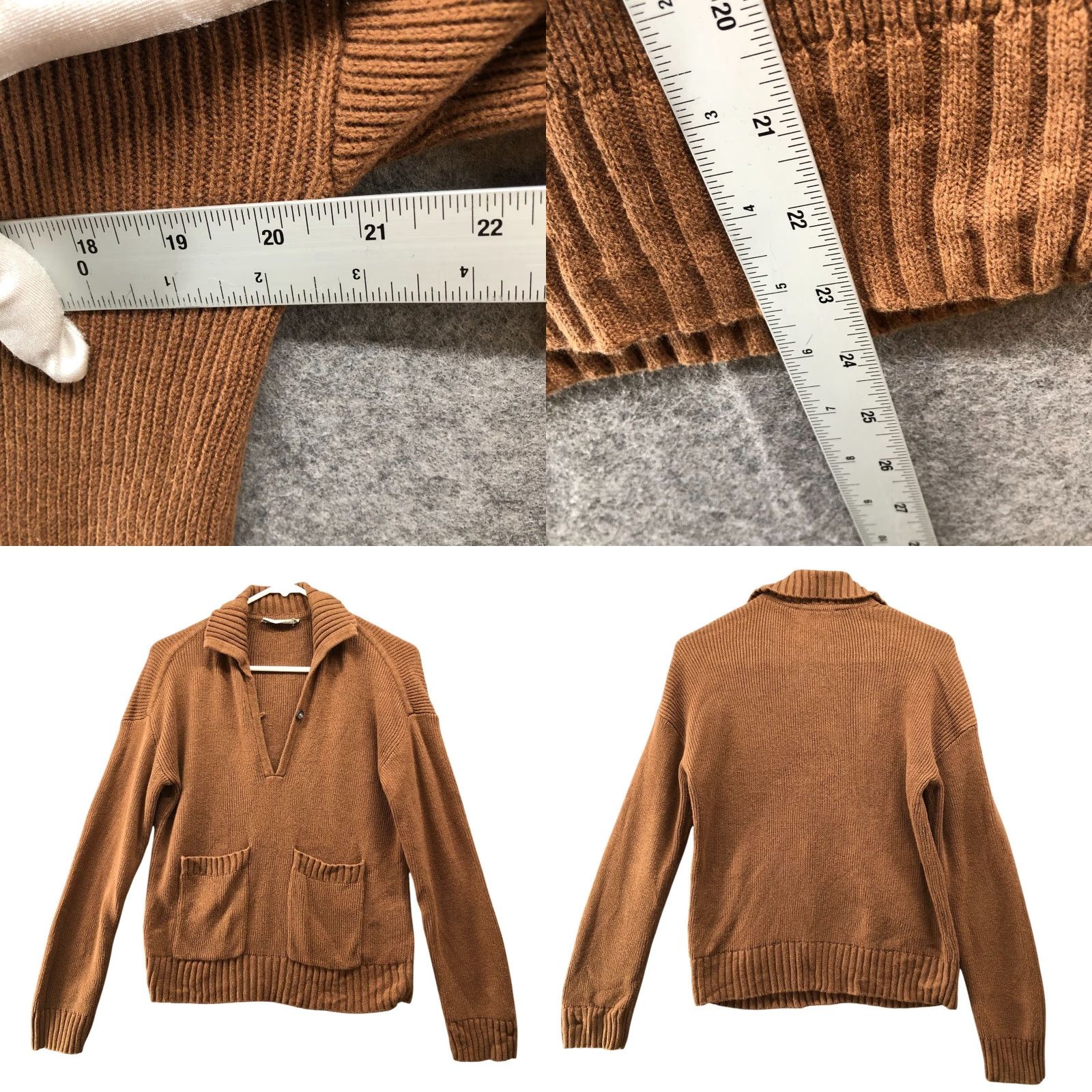 Everlane Everlane Mariner Sweater Womens XXS Camel Tan Wool Blend Collared Split Neck Pullover Knit Wool Cotton Solid Casual Winter Fall Preppy Stadium? Wait. Size XS / US 0-2 / IT 36-38 - 8 Thumbnail