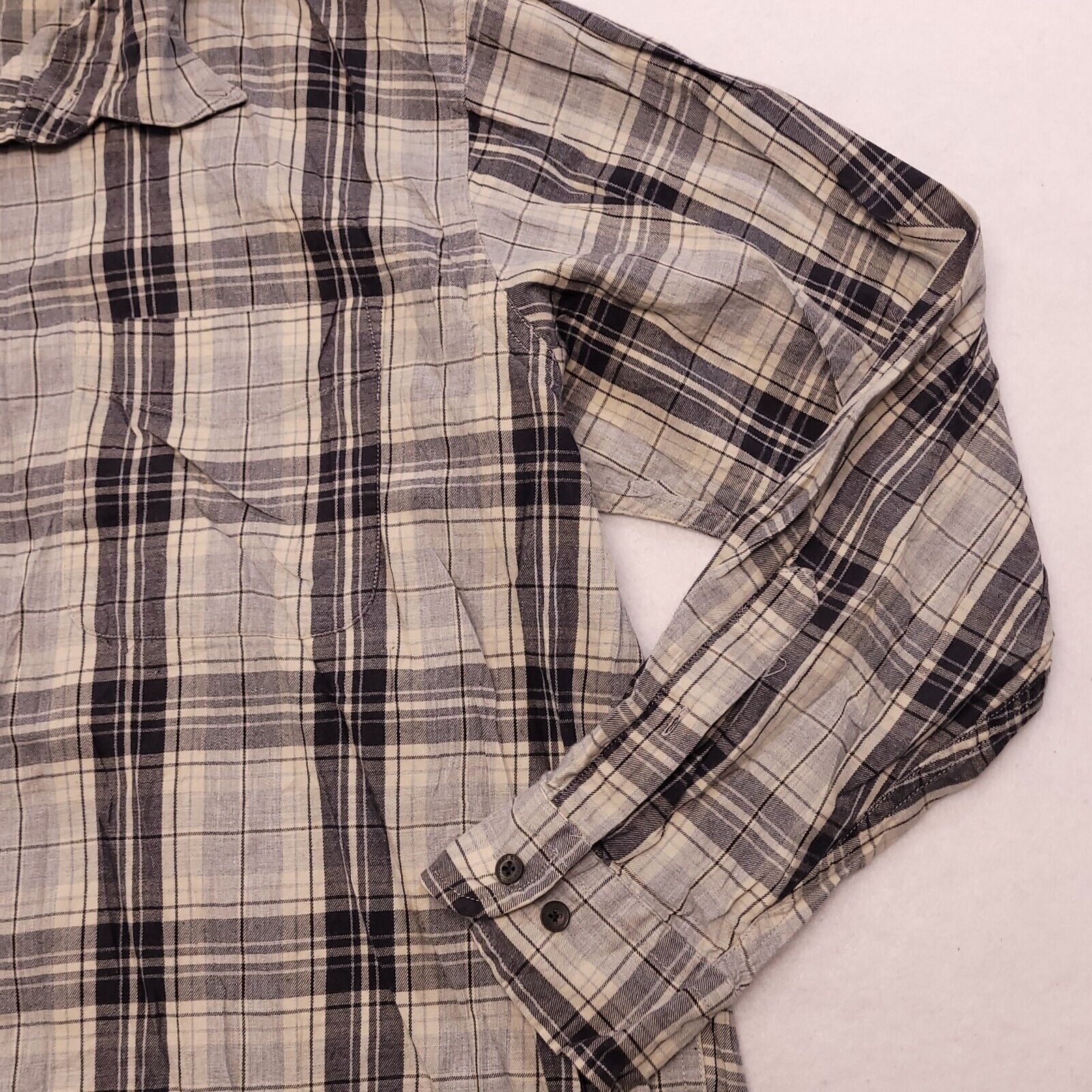 Roundtree & Yorke Roundtree & Yorke Tartan Flannel Shirt Mens Size XL Gray Size US XL / EU 56 / 4 - 6 Thumbnail