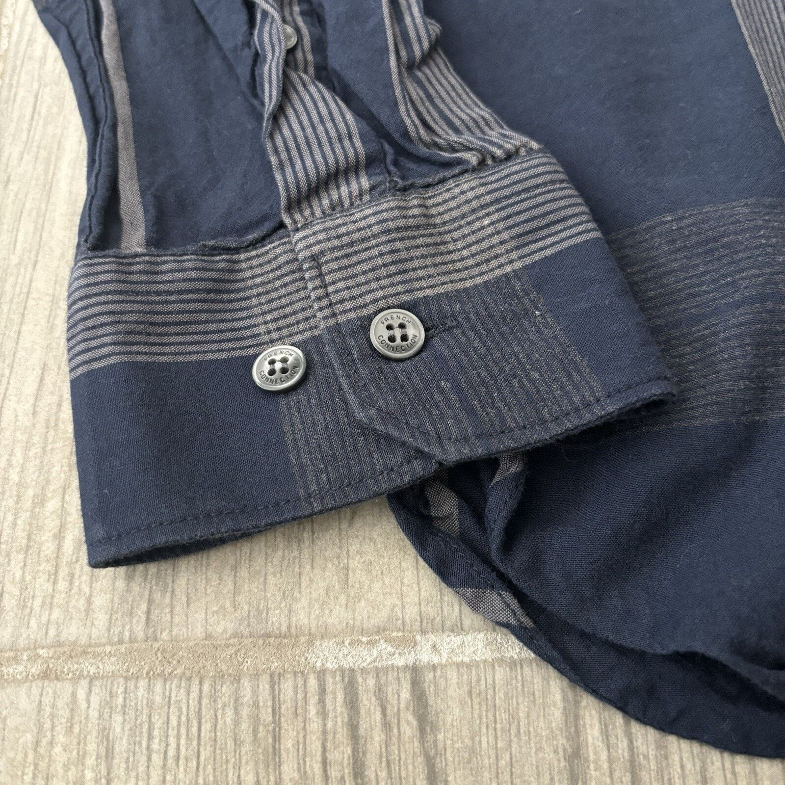 French Connection French Connection Men’s Large Blue Grey Plaid Button Shirt Size US L / EU 52-54 / 3 - 5 Thumbnail