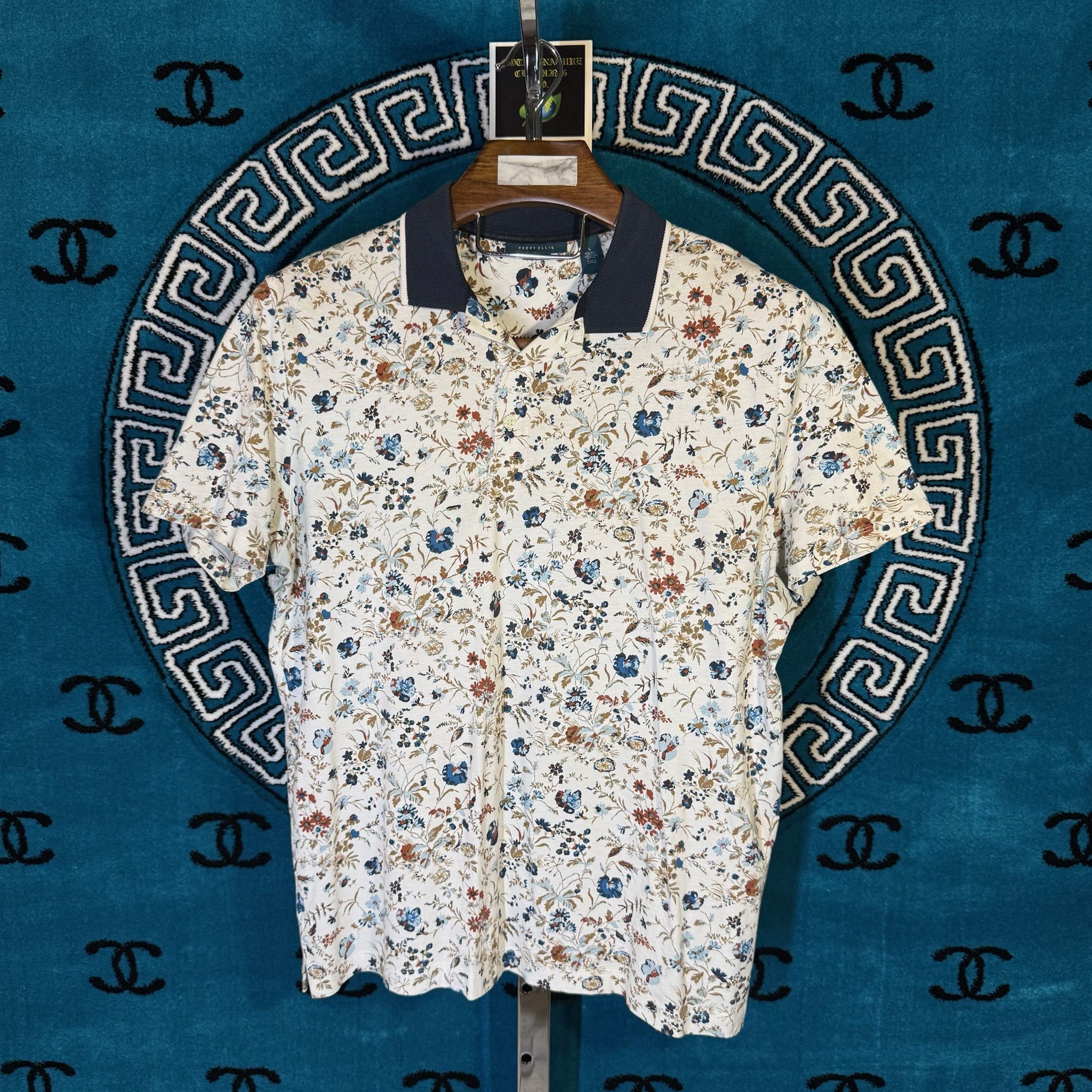 Perry Ellis FLORA FAUNA S/S POLO Size US L / EU 52-54 / 3 - 1 Thumbnail