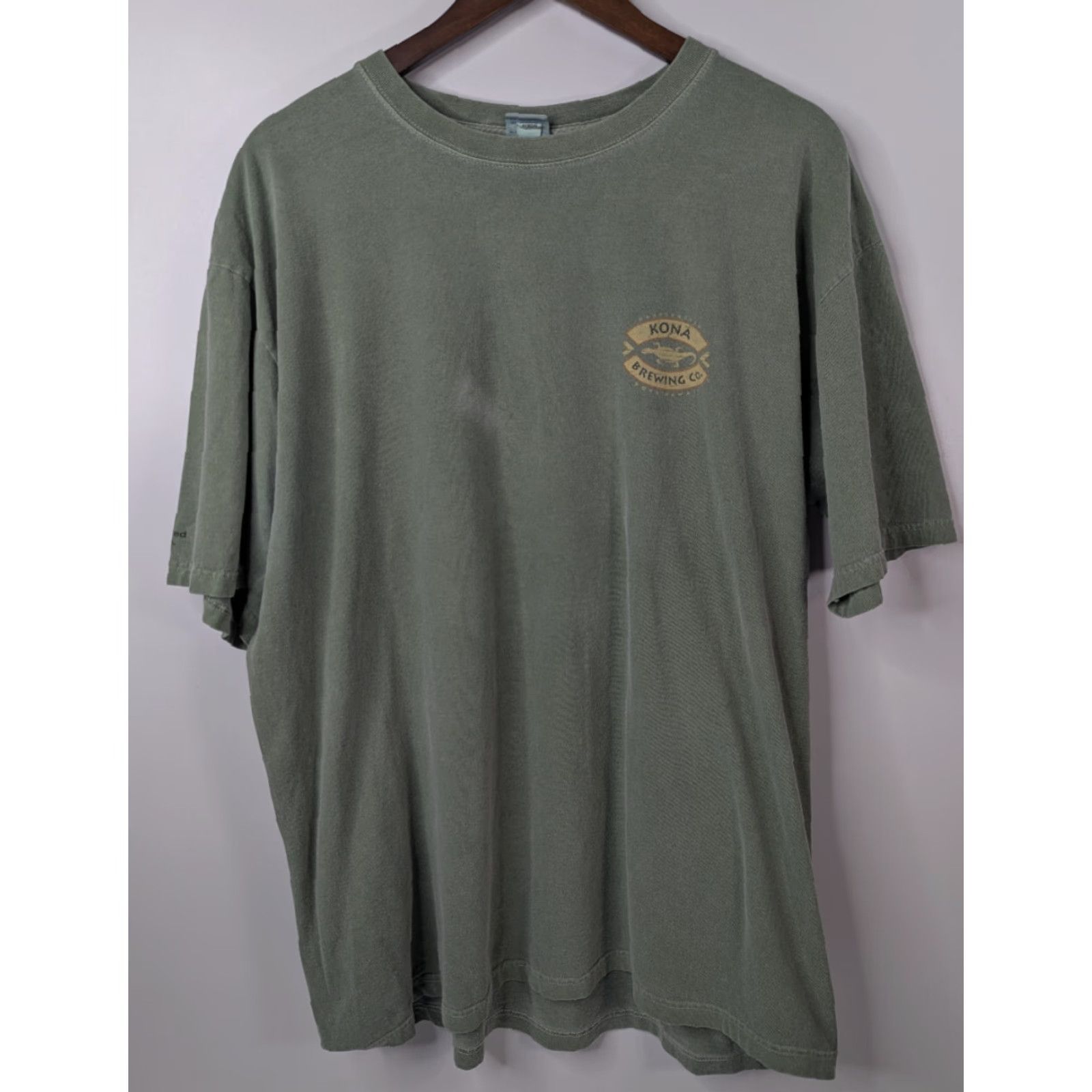 Vintage VINTAGE Crazy Shirts Adult XL Koko Brown Brewing Co. Hawaii Surfer Ti Leaf Dyed Y2K Green Men/Womens? Size US XL / EU 56 / 4 - 3 Thumbnail
