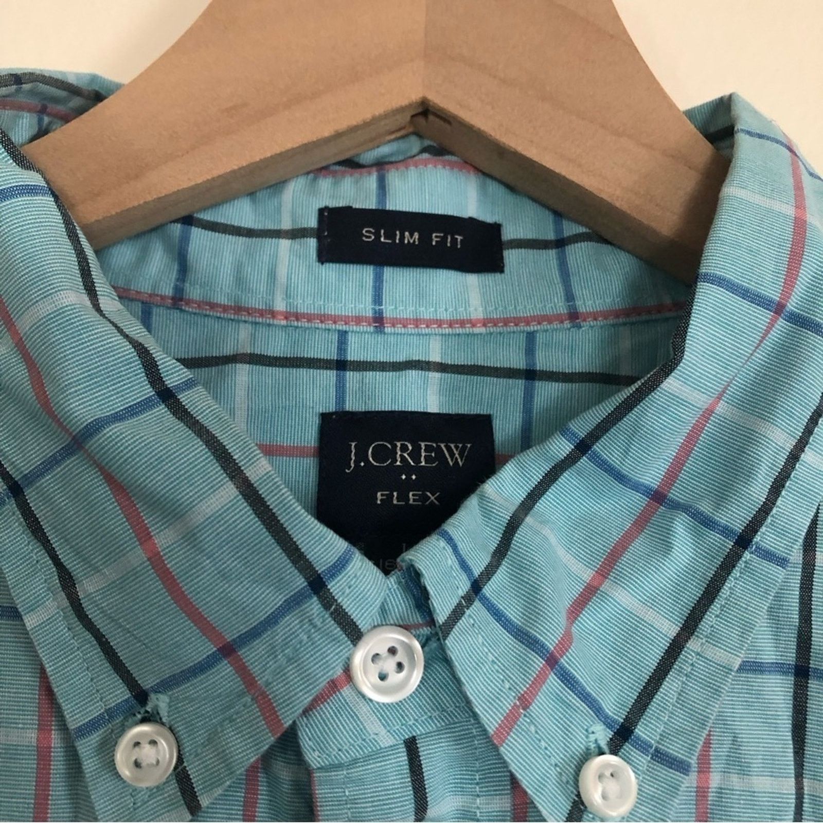 J.Crew J. Crew Men's Slim Fit Flex Blue Plaid Button Down Shirt Size US L / EU 52-54 / 3 - 5 Thumbnail