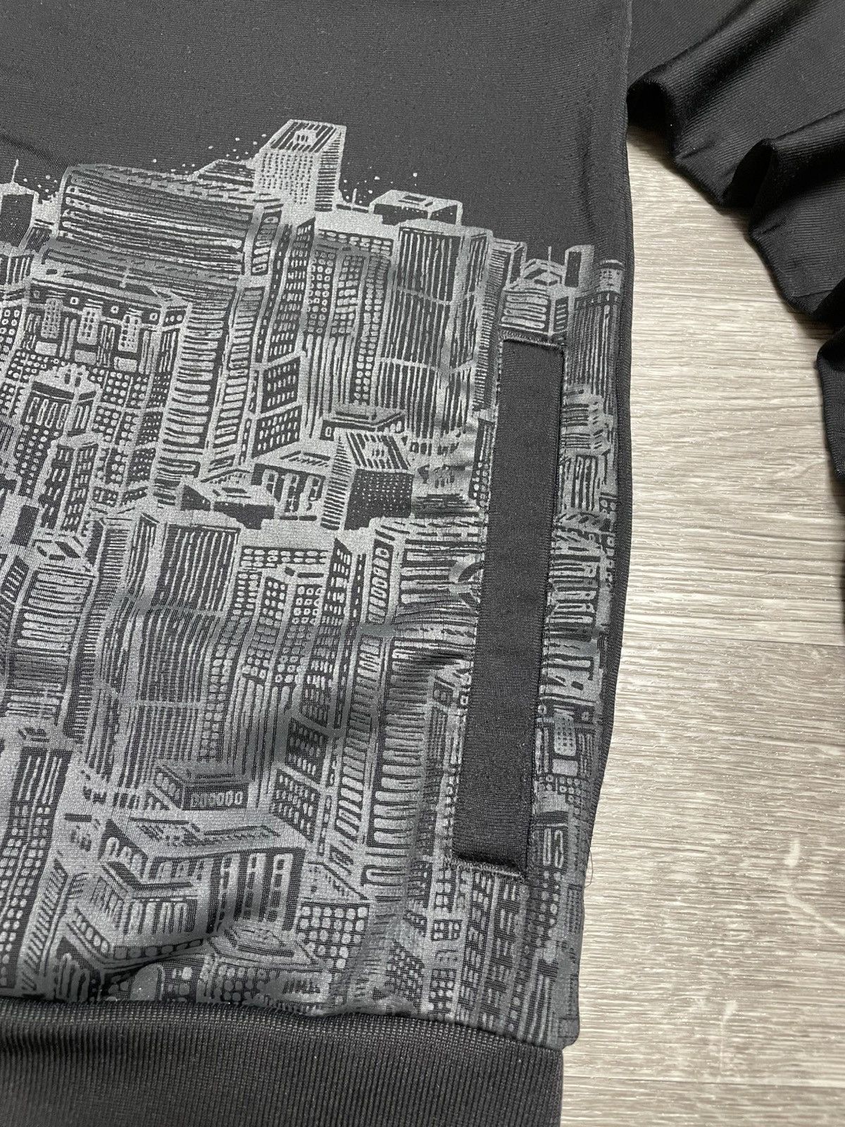 Adidas Track Jacket Black Neon 3-Stripes City Skyline Print